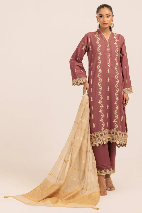 Maroon Khaddar 3-Piece – A Timeless Winter Classic