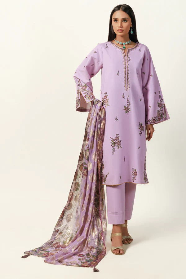 L-Purple Cambric – Unstitched 3-Piece Suit