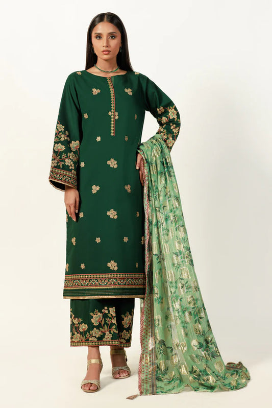 Green Cambric – Unstitched 3-Piece Suit